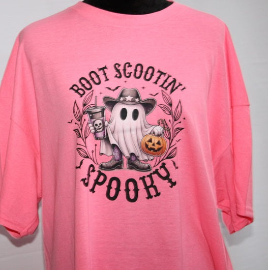 Boot Scootin Spooky   Short Sleeve, Crew Neck, T Shirt