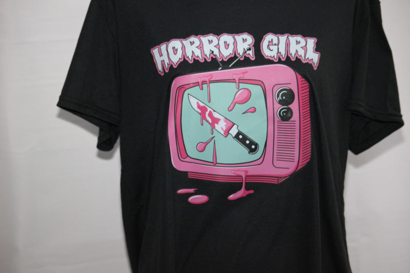 Horror Girl  Short Sleeve, Crew Neck, T Shirt