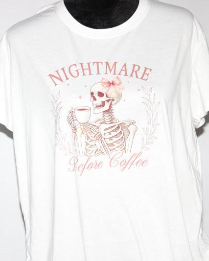 Nightmare Before Coffee - Short Sleeve, Crew Neck, T-Shirt