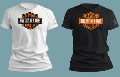 Staying Sober One Day At A Time - Short Sleeve, Crew Neck, T-Shirt