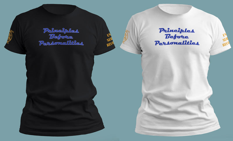 Principles Before Personalities - Short Sleeve, Crew Neck, T-Shirt