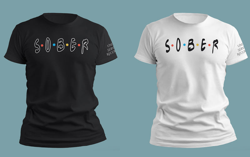 Sober Friends - Short Sleeve, Crew Neck, T-Shirt