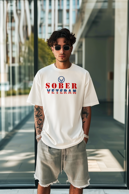 Sober Af Veteran T-Shirt - Short Sleeve, Crew Neck, T-Shirt