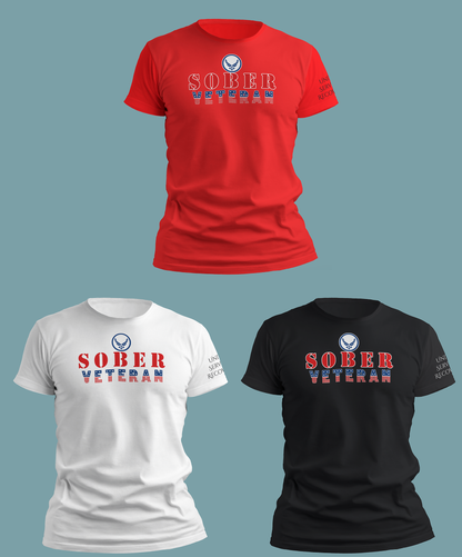 Sober Af Veteran T-Shirt - Short Sleeve, Crew Neck, T-Shirt