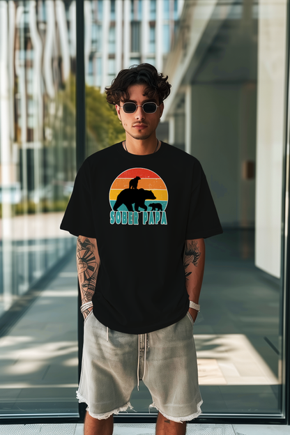 Sober Papa - Short Sleeve, Crew Neck, T-Shirt