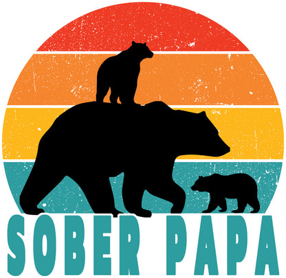 Sober Papa - Short Sleeve, Crew Neck, T-Shirt